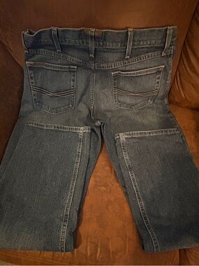 Ariat Blue Relaxed Boot Cut Denim Jeans with Back Pocket Stitching